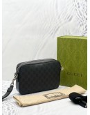 GUCCI BLACK GG SUPREME CANVAS / CALFSKIN RETRO INTERLOCKING G CROSSBODY BAG -FULL SET- 