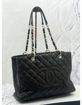 CHANEL GST TOTE IN CAVIAR LEATHER SILVER HARDWARE SHOULDER BAG