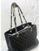 CHANEL GST TOTE IN CAVIAR LEATHER SILVER HARDWARE SHOULDER BAG