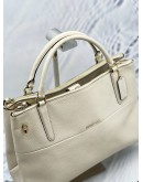 COACH TURNLOCK BOROUGH HANDLE BAG WITH STRAP IN WHITE EMBOSSED LEATHER 