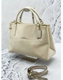 COACH TURNLOCK BOROUGH HANDLE BAG WITH STRAP IN WHITE EMBOSSED LEATHER 