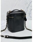 CHANEL VINTAGE VANITY TOP HANDLE CROSSBODY BAG IN BLACK CAVIAR LEATHER