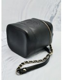 CHANEL VINTAGE VANITY TOP HANDLE CROSSBODY BAG IN BLACK CAVIAR LEATHER