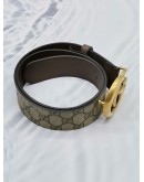 GUCCI GG MARMONT REVERSIBLE BELT IN CANVAS / LEATHER SIZE 85/34 