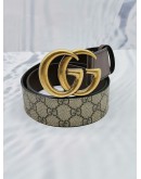 GUCCI GG MARMONT REVERSIBLE BELT IN CANVAS / LEATHER SIZE 85/34 
