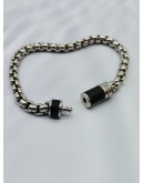 LOUIS VUITTON SILVER TONE MONOGRAM CHAIN BRACELET