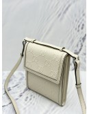 GUCCI GG CROSSBODY BAG IN IVORY EMBOSSED CALFSKIN LEATHER