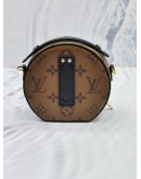 LOUIS VUITTON MINI BOITE CHAPEAU HANDLE BAG IN MONOGRAM REVERSE CANVAS WITH LEATHER ADJUSTABLE STRAP