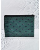 KENZO MULTICOLOR FLYING TIGER & EYES ICONS ZIPPED SLIM POUCH IN MULTICOLOR 