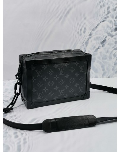 LOUIS VUITTON SOFT TRUNK BLACK MONOGRAM ECLIPSE / CALFSKIN LEATHER CROSSBODY BAG