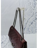 CHANEL REISSUE 227 BURGUNDY AGED CALFSKIN LEATHER DOUBLE FLAP BAG 