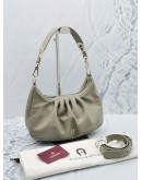 (UNUSED) AIGNER FILO HOBO BAG S IN GREY NAPPA LEATHER WITH LEATHER STRAP 