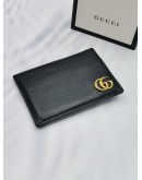 GUCCI BLACK LEATHER GG MARMONT MONEY CLIIP CARD HOLDER -FULL SET- 