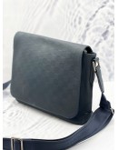 (LIKE NEW) LOUIS VUITTON DISTRICT MM MESSENGER BAG IN DARK BLUE DAMIER INFINI COWHIDE LEATHER 