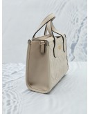 GUESS SILVANA MINI TOTE BAG IN WHITE LEATHER WITH STRAP