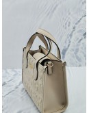 GUESS SILVANA MINI TOTE BAG IN WHITE LEATHER WITH STRAP