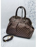 LOUIS VUITTON TREVI GM BROWN DAMIER EBENE CANVAS HANDLE AND CROSSBODY BAG