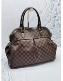 LOUIS VUITTON TREVI GM BROWN DAMIER EBENE CANVAS HANDLE AND CROSSBODY BAG