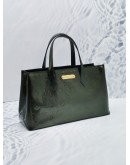 LOUIS VUITTON WILSHIRE PM TOTE BAG IN DARK GREEN MONOGRAM VERNIS LEATHER 