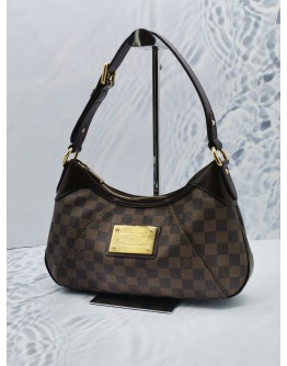 LOUIS VUITTON THAMES PM HOBO SHOULDER BAG IN BROWN DAMIER EBENE CANVAS 