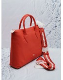 (UNUSED) AIGNER ZITA TOTE HANDLE BAG IN FLUX RED GRAINED CALFKIN LEATHER WITH ADJUSTABLE STRAP