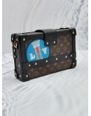 (RAYA SALE) LOUIS VUITTON WORLD TOUR PETITE MALLE TRUNK LIMITED EDITION CROSSBODY BAG IN BROWN MONOGRAM CANVAS / BLACK LEATHER