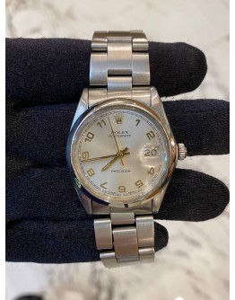 (RAYA SALE) ROLEX OYSTERDATE PRECISION REF 6694 GOLD NUMERALS SILVER DIAL MANUAL WINDING 34MM WATCH