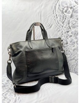 (RAYA SALE) COACH BLACK SOFT LEATHER MESSENGER BAG WITH STRAP