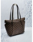 (UNUSED) LOUIS VUITTON TOTALLY PM ZIPPED SHOULDER BAG IN BROWN DAMIER EBENE CANVAS