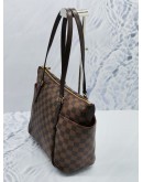 (UNUSED) LOUIS VUITTON TOTALLY PM ZIPPED SHOULDER BAG IN BROWN DAMIER EBENE CANVAS