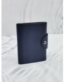 (UNUSED) HERMES ILIADE COMPACT CARD HOLDER IN BLUE GALOP D'HERMES COWHIDE LEATHER 