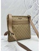 (RAYA SALE) GUCCI MESSENGER CROSSBODY BAG IN BEIGE GG CANVAS AND CALFSKIN LEATHER