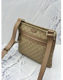 (RAYA SALE) GUCCI MESSENGER CROSSBODY BAG IN BEIGE GG CANVAS AND CALFSKIN LEATHER