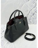 (RAYA SALE) COACH MARGOT CARRYALL TOTE TOP HANDLE BAG WITH STRAP IN BLACK GRAINED CALFSKIN LEATHER
