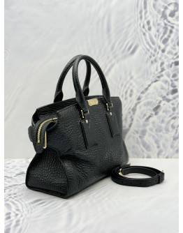 (RAYA SALE) BURBERRY CLIFTON TOTE TOP HANDLE BAG WITH STRAP IN BLACK PEBBLED LEATHER