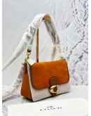 (BRAND NEW) COACH SOFT TABBY SHOULDER AND CROSSBODY BAG IN ORANGE SUEDE LEATHER