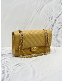 (RAYA SALE) CHANEL MEDIUM CLASSIC FLAP SHOULDER BAG IN BEIGE QUILTED CAVIAR LEATHER YEAR 2017