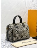 (RAYA SALE) (LIKE NEW) 2021 LIMITED EDITION LOUIS VUITTON JACQUARD SINCE 1854 SPEEDY BANDOULIERE 25 IN BLACK / WHITE MONOGRAM BLOSSOMS CANVAS -FULL SET-