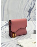 (RAYA SALE) 2022 CHRISTIAN DIOR LOTUS SMALL WALLET IN LIGHT PINK LAMBSKIN LEATHER  
