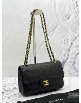 (RAYA SALE) CHANEL VINTAGE CLASSIC SMALL DOUBLE FLAP BAG IN GOLD TONED HARDWAR