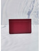 (RAYA SALE) LOUIS VUITTON M60327 MAROON EPI GRAINED COWHIDE LEATHER CARD HOLDER