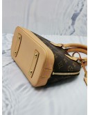 (RAYA SALE) LOUIS VUITTON ALMA BB HANDLE BAG IN BROWN MONOGRAM CANVAS WITH REMOVABLE LEATHER STRAP 