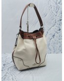 (RAYA SALE) COACH MICKIE DRAWSTRING BUCKET BAG WITH HANDLE IN ORGANIC COTTON CANVAS / LEATHER