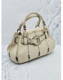 (RAYA SALE) (LIKE NEW) AIGNER BUCKLE PADLOCK IN OFF WHITE LEATHER HANDLE BAG 