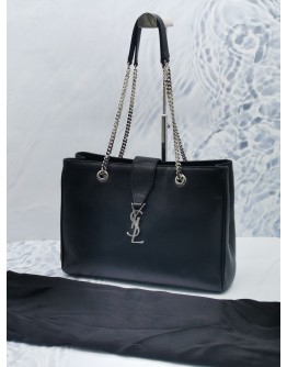 (RAYA SALE) YSL SAINT LAURENT CLASSIC TOTE WITH BLACK SMOOTH CALFSKIN LEATHER CHAIN SHOULDER BAG