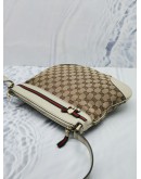 (RAYA SALE) GUCCI MAYFAIR BOW CROSSBODY BAG IN BEIGE / BROWN GG CANVAS AND WHITE LEATHER TRIM