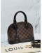 (RAYA SALE) LOUIS VUITTON ALMA BB SMALL HANDLE BAG  BROWN DAMIER EBENE CANVAS WITH ADJUSTABLE LEATHER STRAP