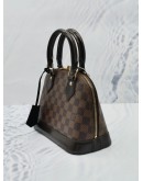 (RAYA SALE) LOUIS VUITTON ALMA BB SMALL HANDLE BAG  BROWN DAMIER EBENE CANVAS WITH ADJUSTABLE LEATHER STRAP