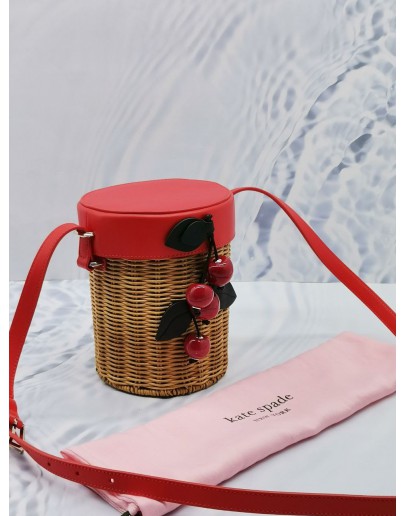 (RAYA SALE) KATE SPADE PICNIC WICKER CHERRY CROSSBODY BAG