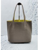 (RAYA SALE) HERMES DOUBLE SENSE 36 TOTE SHOULDER BAG SWIFT LEATHER YELLOW ETOUPE GREY